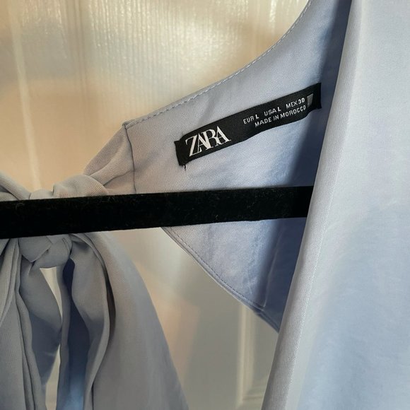 ZARA Knotted Satin Crop Top - Picture 5 of 7